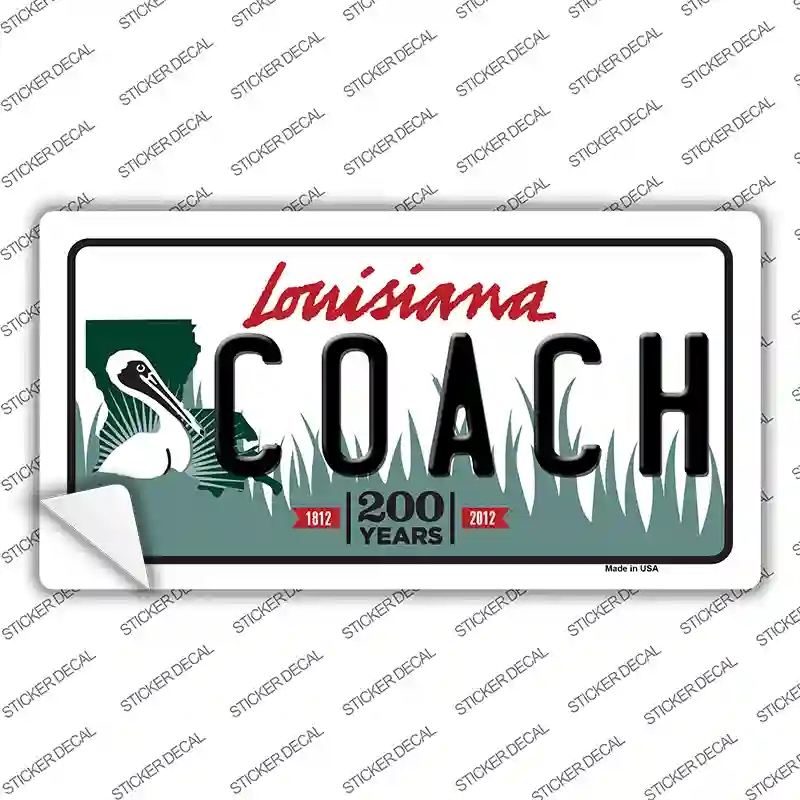 LP-6217s-XL Coach Louisiana Novelty Sticker Decal - Extra Large