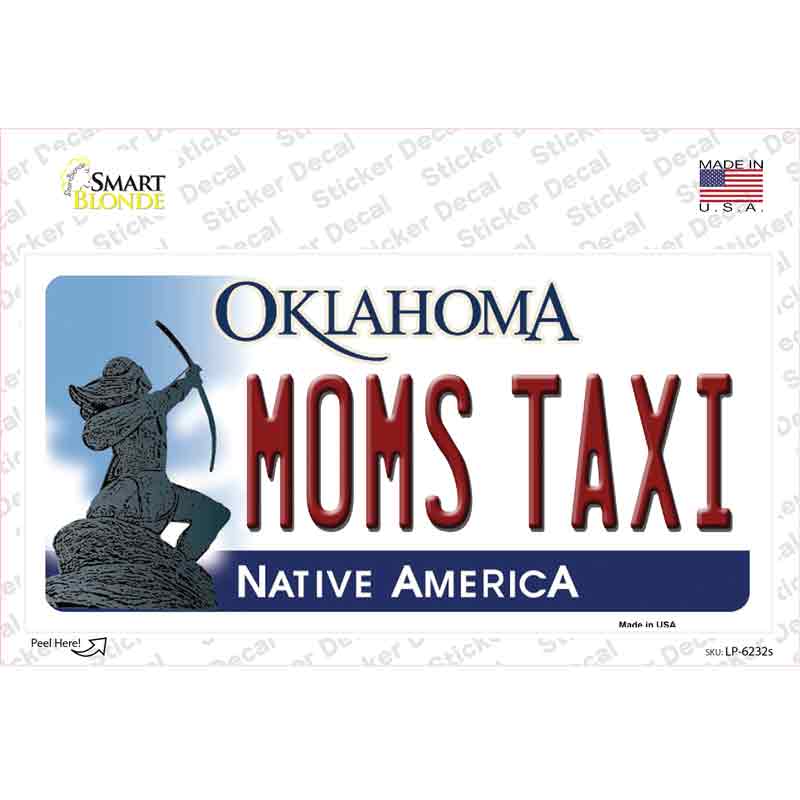LP-6232s-M Moms Taxi Oklahoma Novelty Sticker Decal - Medium