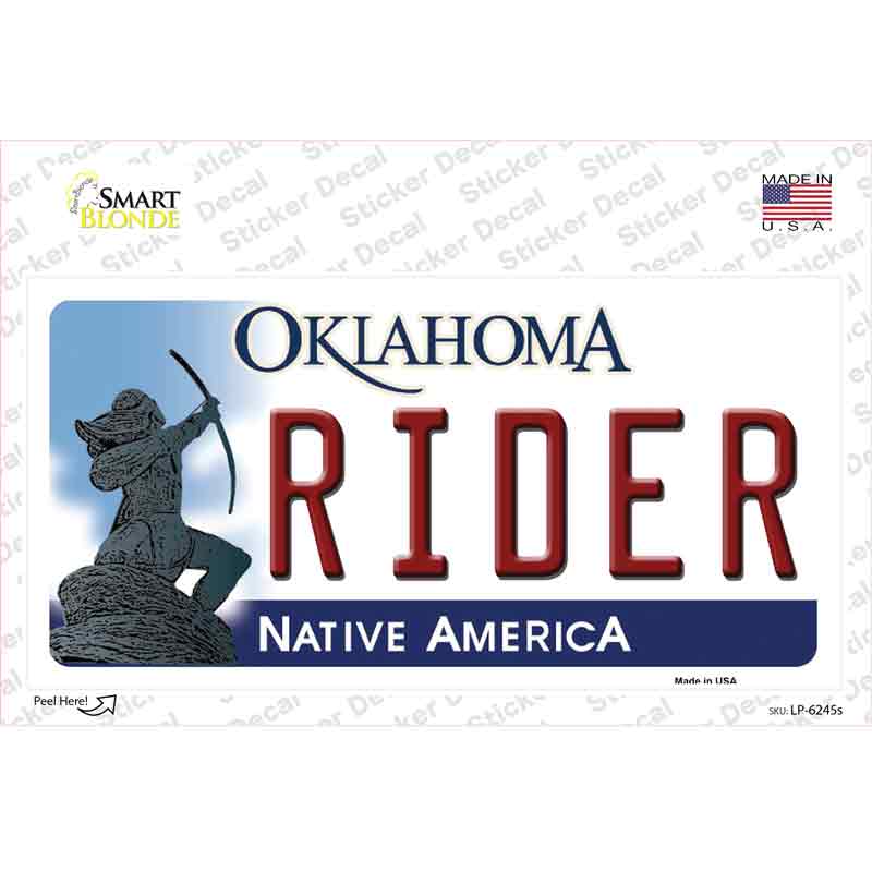 LP-6245s-M Rider Oklahoma Novelty Sticker Decal - Medium