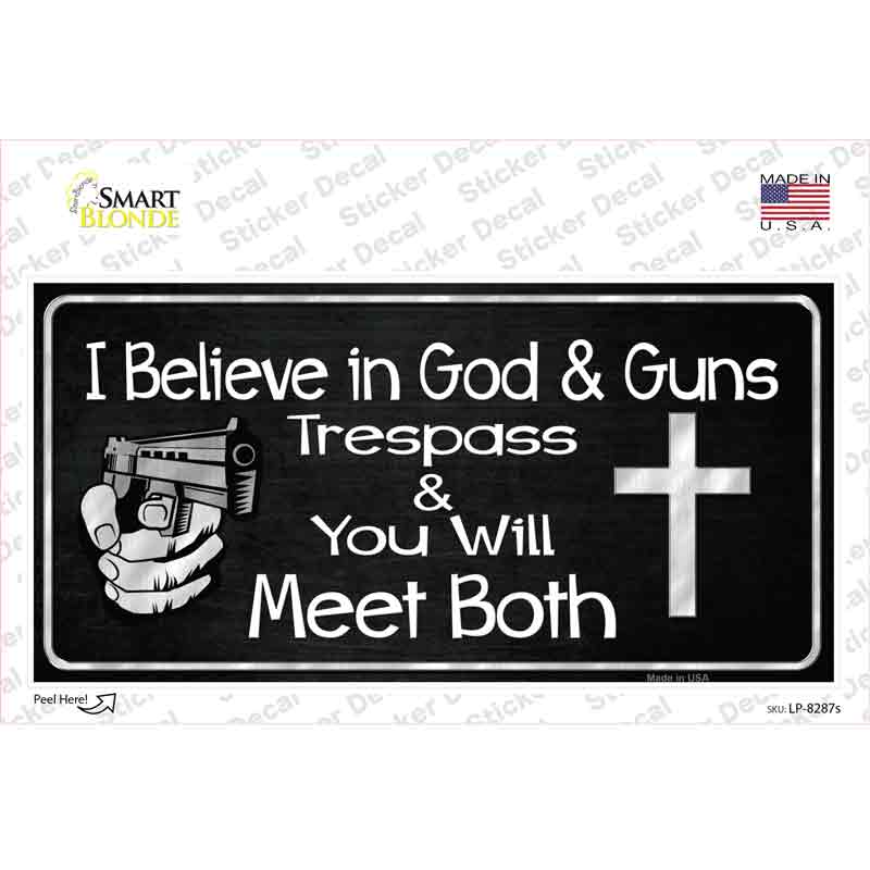 LP-8287s-M God & Guns Novelty Sticker Decal - Medium