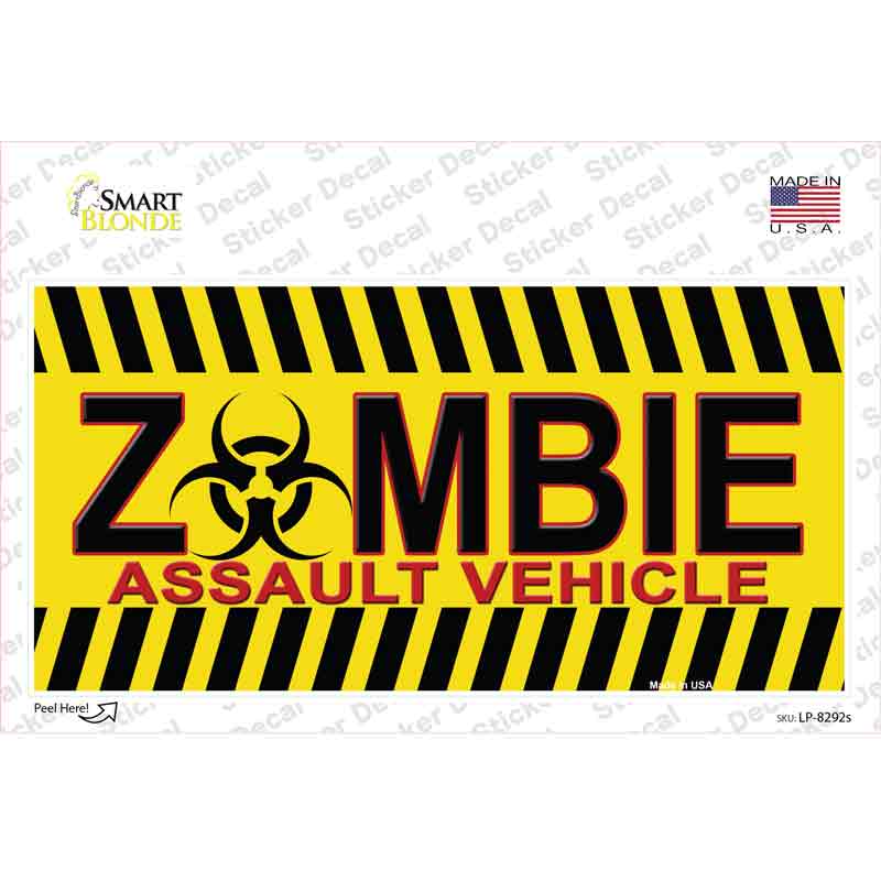 LP-8292s-M Zombie Assault Vehicle Novelty Sticker Decal - Medium