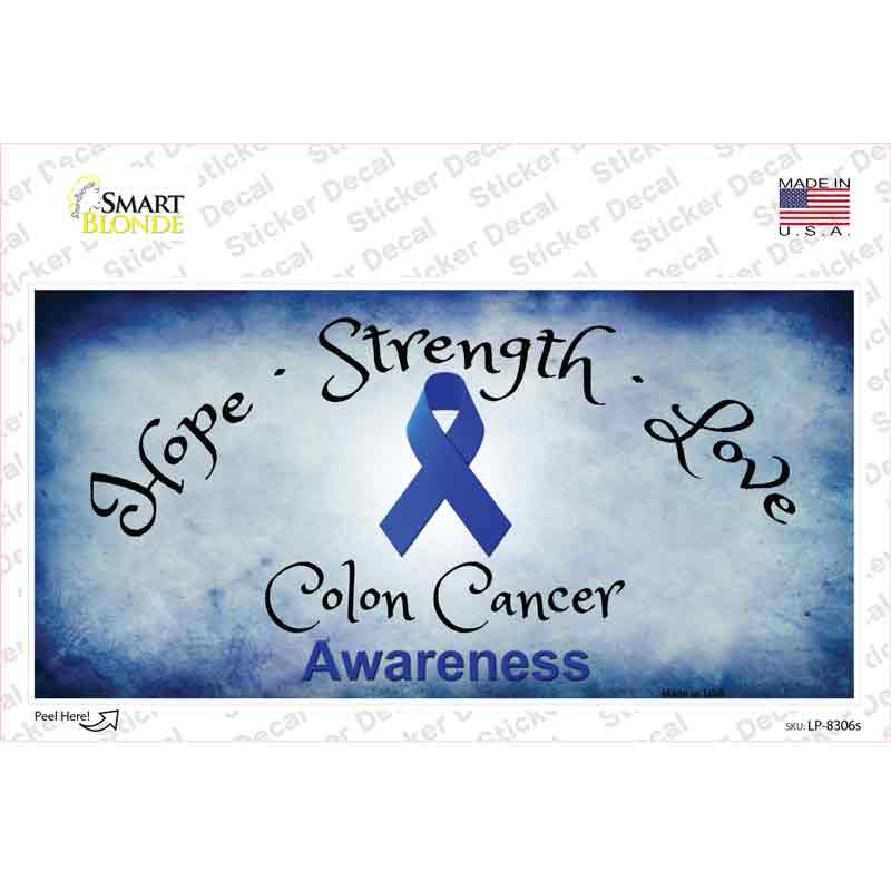 LP-8306s-M Colon Cancer Ribbon Novelty Sticker Decal - Medium