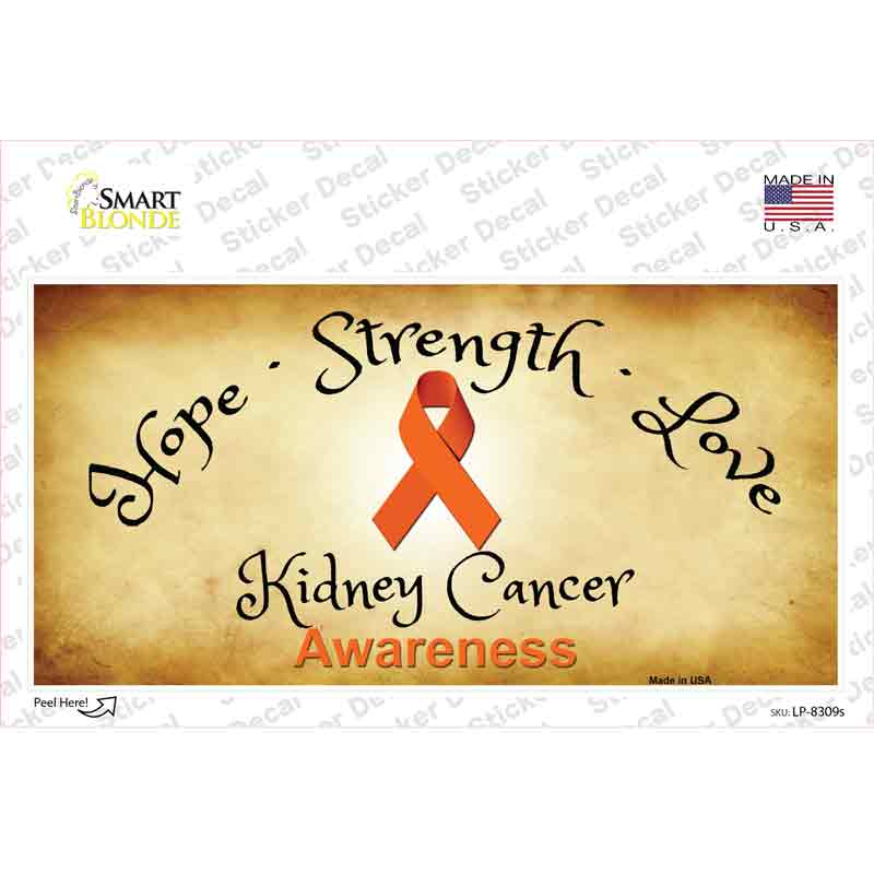 LP-8309s-M Kidney Cancer Ribbon Novelty Sticker Decal - Medium