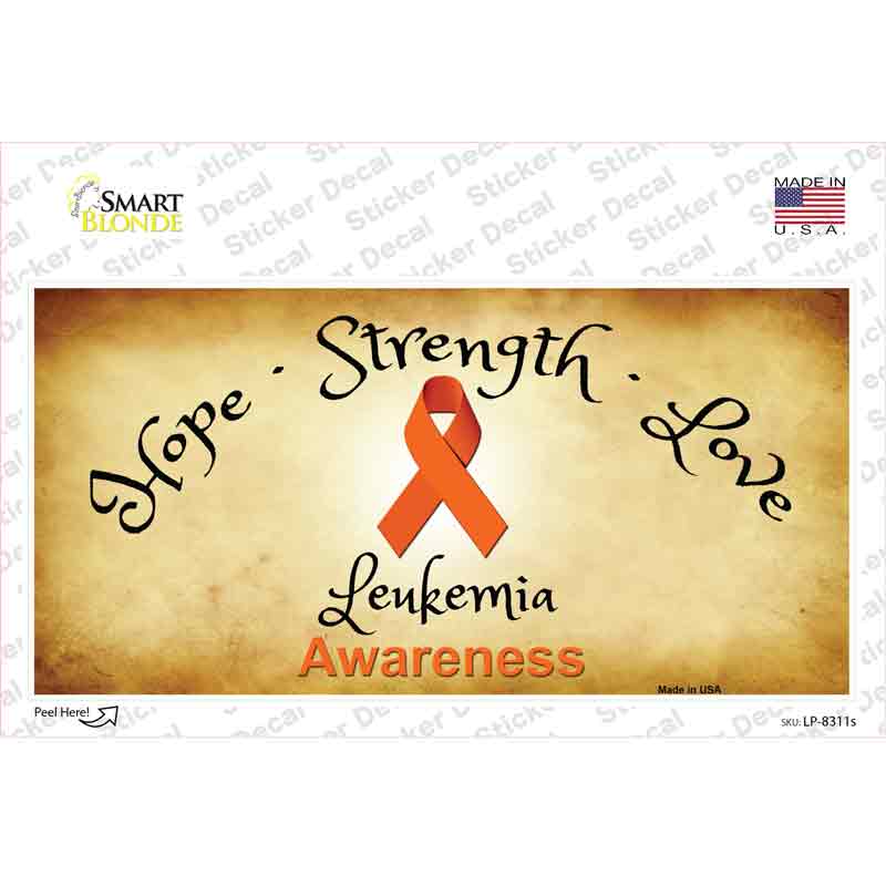 LP-8311s-M Leukemia Cancer Ribbon Novelty Sticker Decal - Medium
