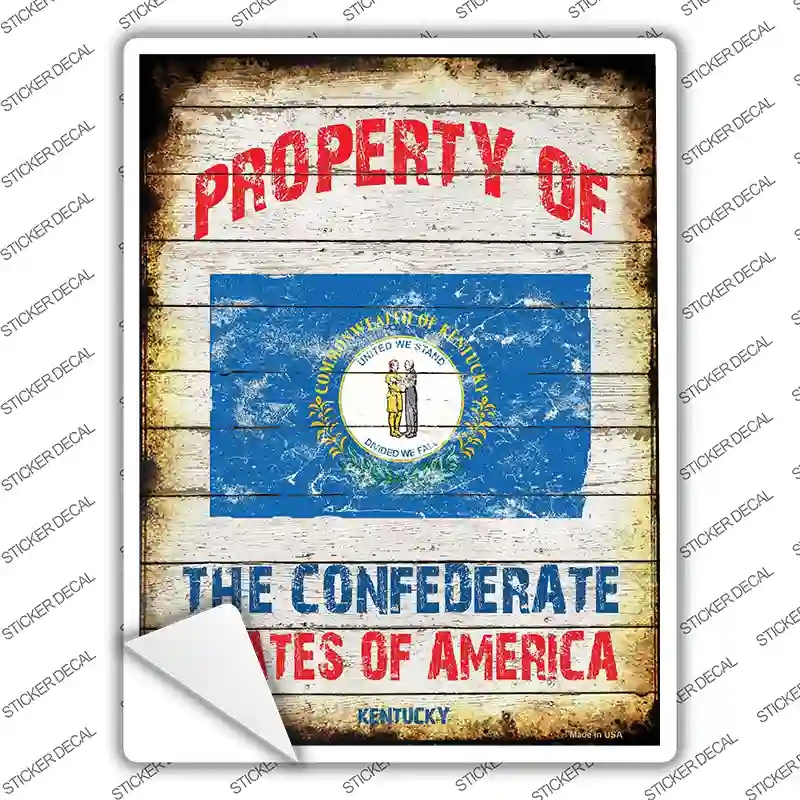 P-1155s-S Property of Kentucky Novelty Rectangle Sticker Decal - Small