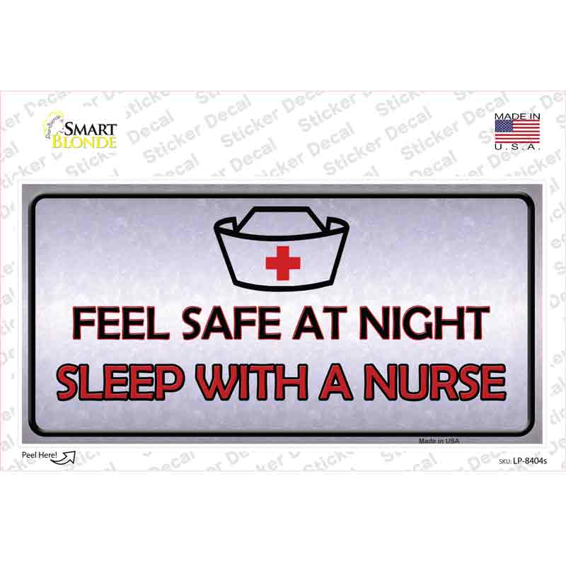 LP-8404s-M Feel Safe At Night Novelty Sticker Decal - Medium