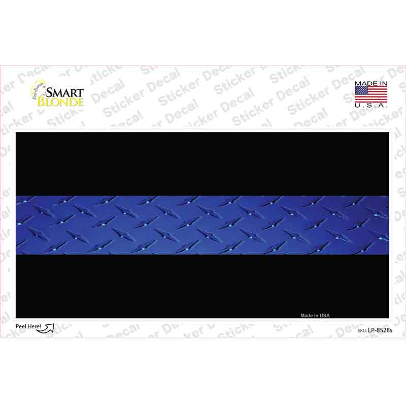 LP-8528s-M Police Diamond Thin Blue Line Novelty Sticker Decal - Medium