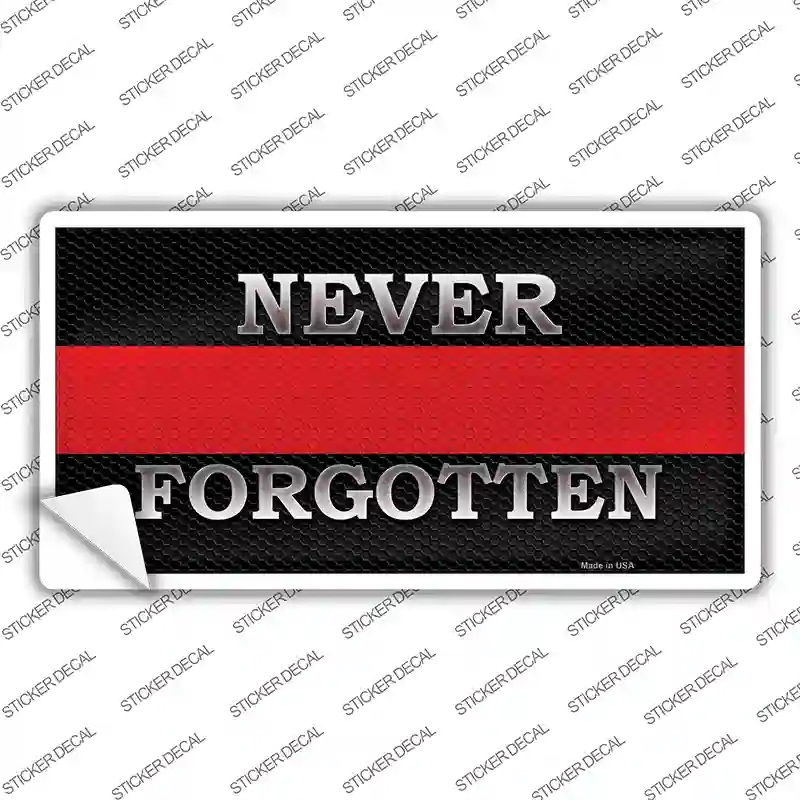 LP-8531s-L Never Forgotten Thin Red Line Novelty Sticker Decal - Large