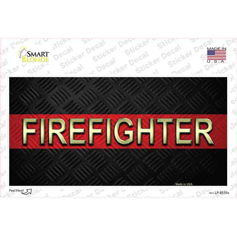 LP-8535s-M Firefighter Thin Red Line Novelty Sticker Decal - Medium