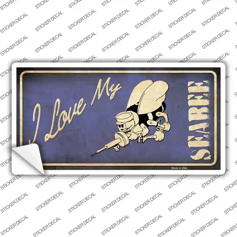 LP-8570s-XL I Love My Seabee Novelty Sticker Decal - Extra Large