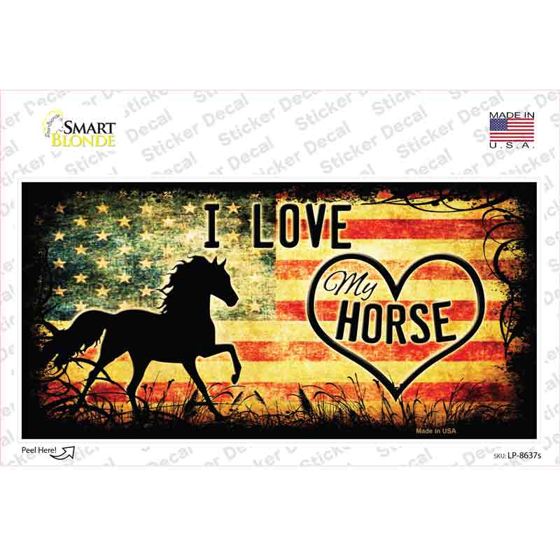 LP-8637s-M I Love My Horse Novelty Sticker Decal - Medium