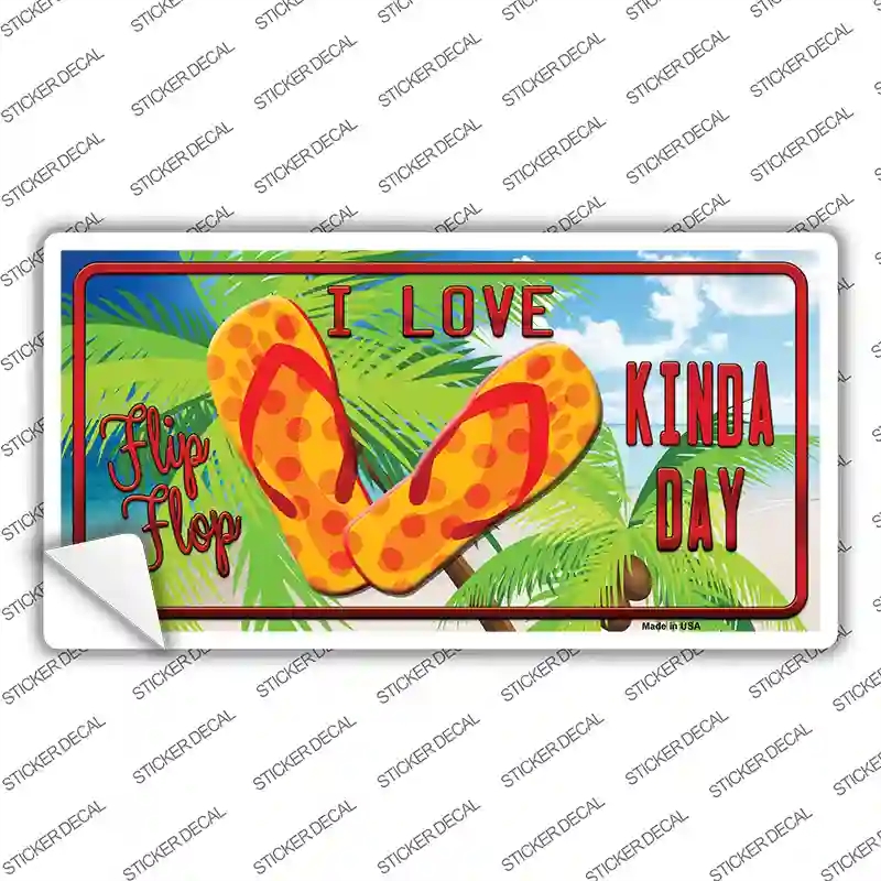 LP-8744s-S I Love Flip Flop Novelty Sticker Decal - Small