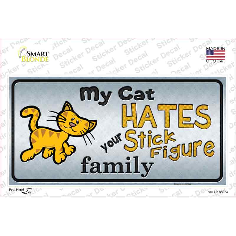 LP-8816s-M My Cat Hates Novelty Sticker Decal - Medium
