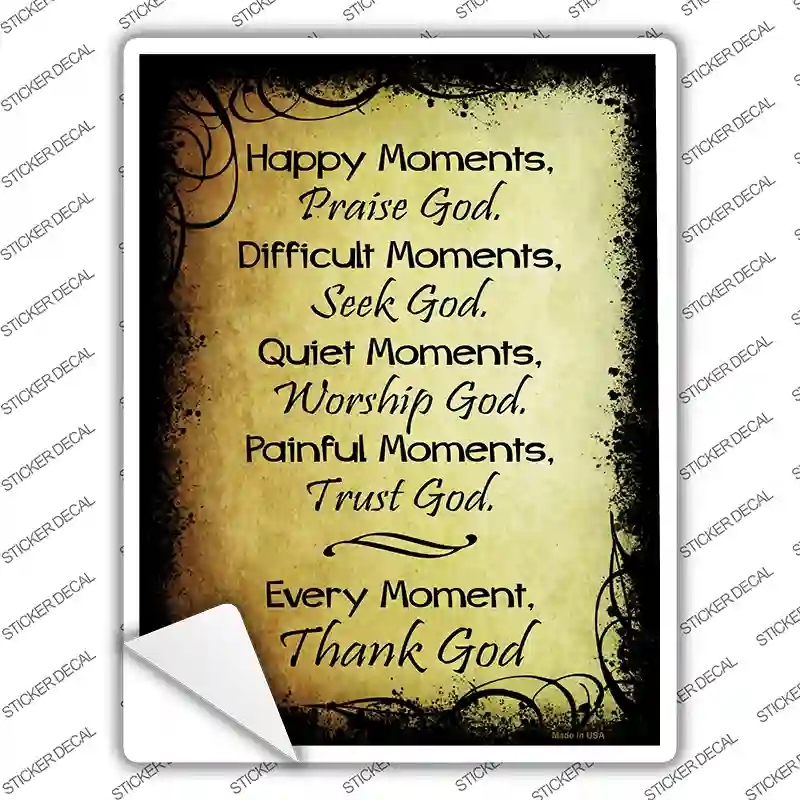 P-1204s-XL Happy Moments Novelty Rectangle Sticker Decal - Extra Large