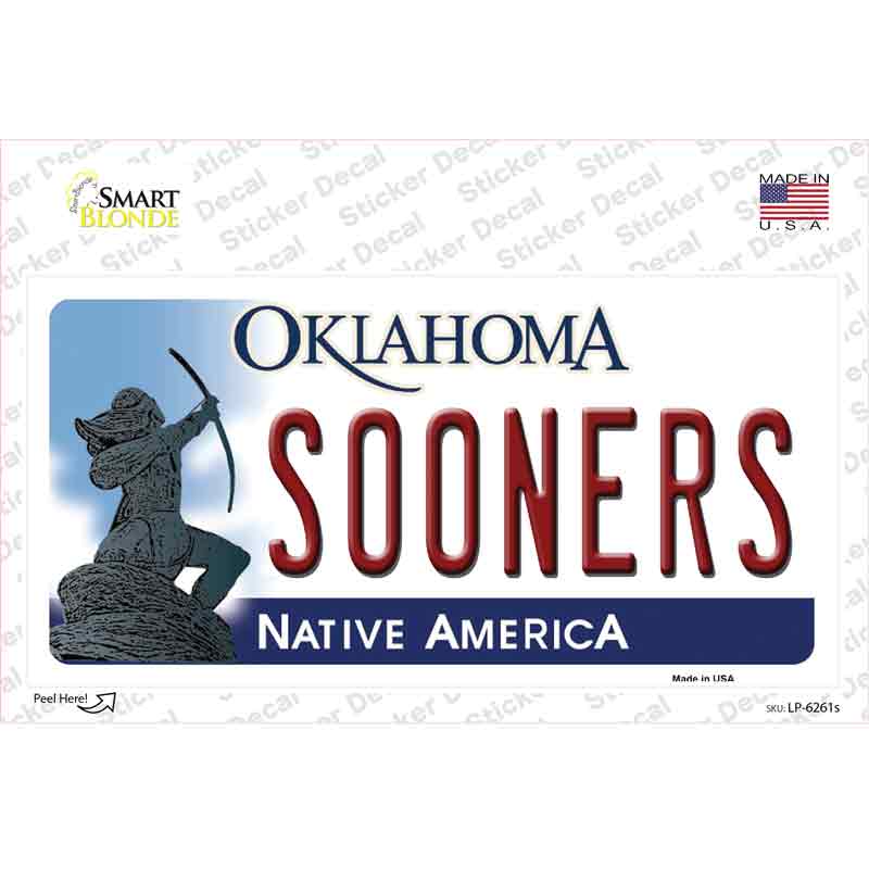 LP-6261s-M Sooners Oklahoma Novelty Sticker Decal - Medium