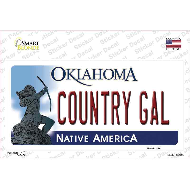 LP-6265s-M Country Gal Oklahoma Novelty Sticker Decal - Medium