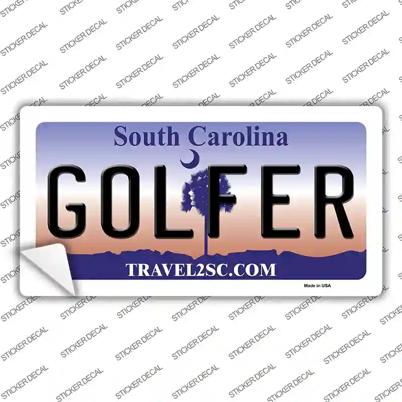 LP-6275s-S Golfer South Carolina Novelty Sticker Decal - Small