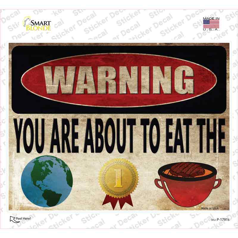 P-1791s-M The Worlds Best Griller Emojis Novelty Rectangle Sticker Decal - Medium