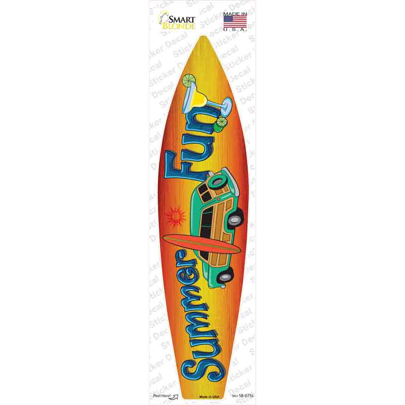SB-075s-M Summer Fun Novelty Surfboard Sticker Decal - Medium