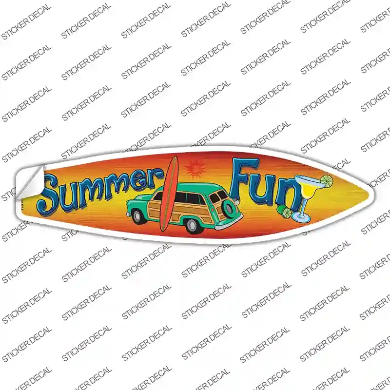 SB-075s-XL Summer Fun Novelty Surfboard Sticker Decal - Extra Large