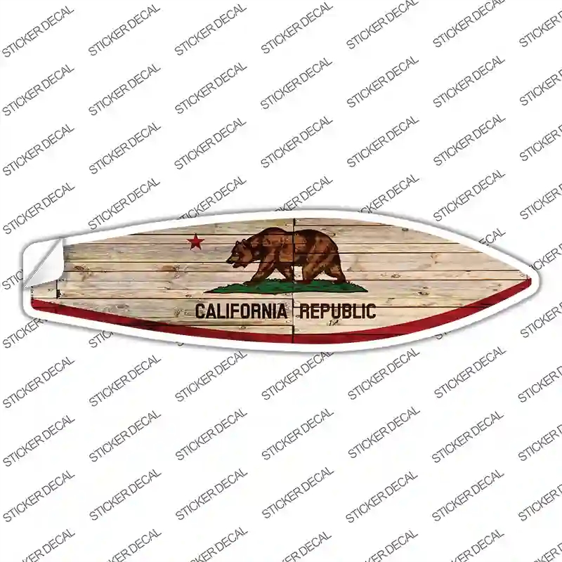 SB-104s-S California State Flag Novelty Surfboard Sticker Decal - Small