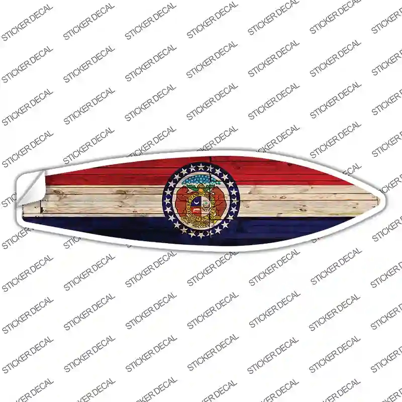 SB-124s-L Missouri State Flag Novelty Surfboard Sticker Decal - Large