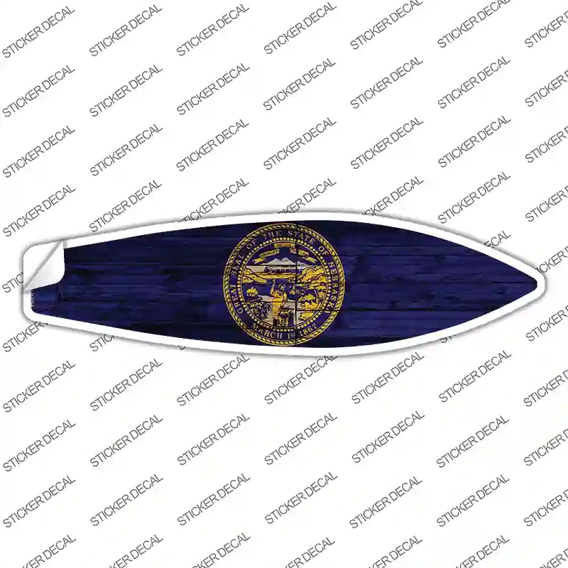 SB-126s-XL Nebraska State Flag Novelty Surfboard Sticker Decal - Extra Large