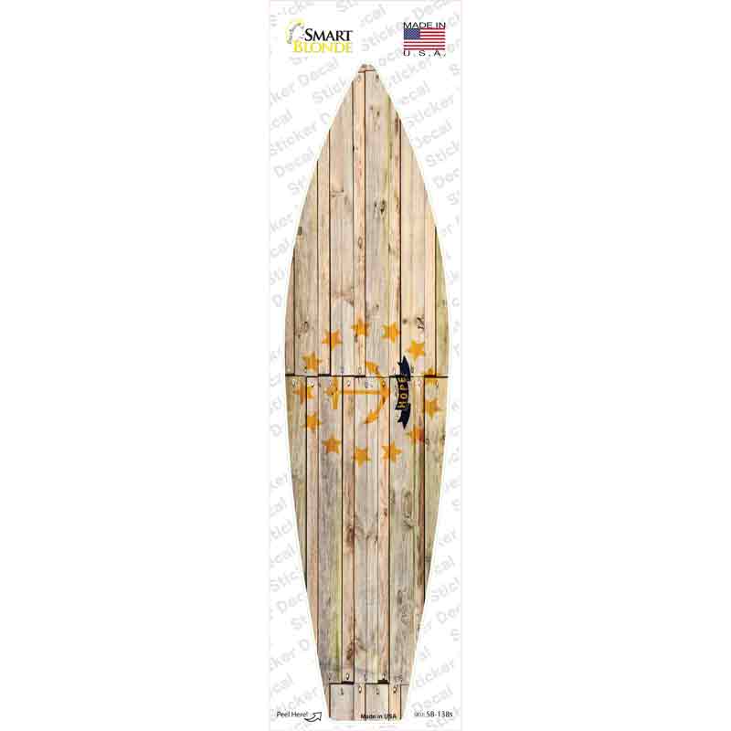 SB-138s-M Rhode Island State Flag Novelty Surfboard Sticker Decal - Medium
