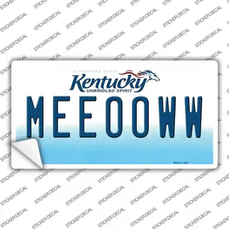 LP-6799s-S Meeooww Kentucky Novelty Sticker Decal - Small