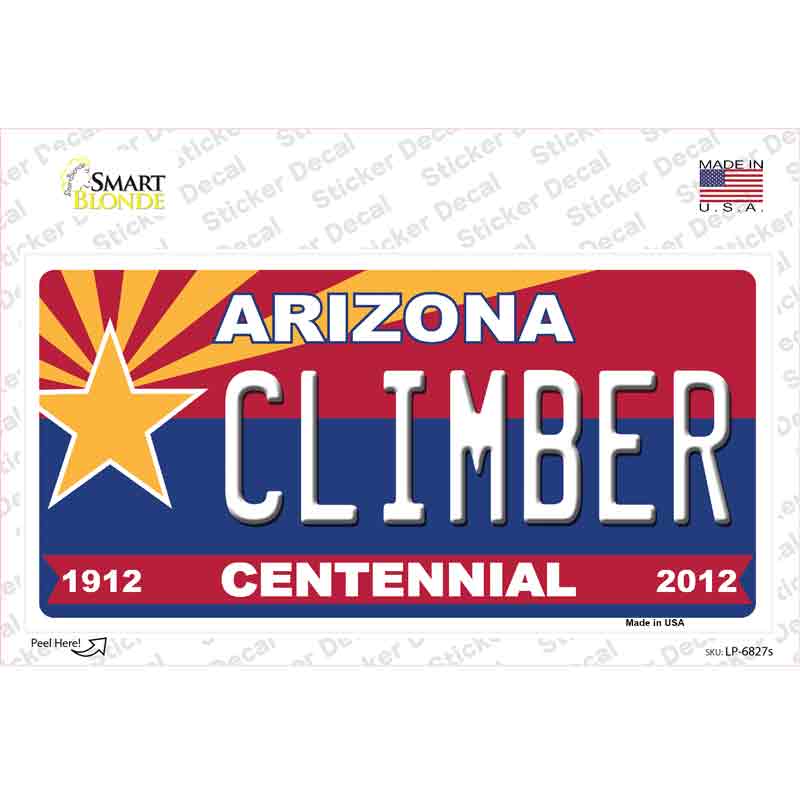 LP-6827s-M Arizona Centennial Climber Novelty Sticker Decal - Medium