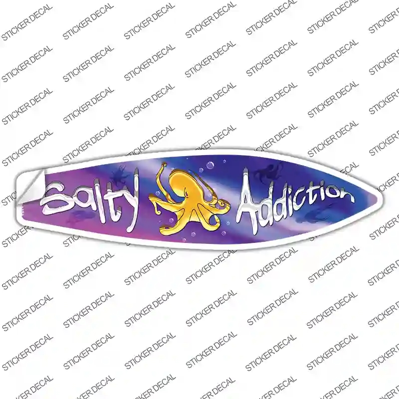 SB-188s-S Salty Addiction Novelty Surfboard Sticker Decal - Small