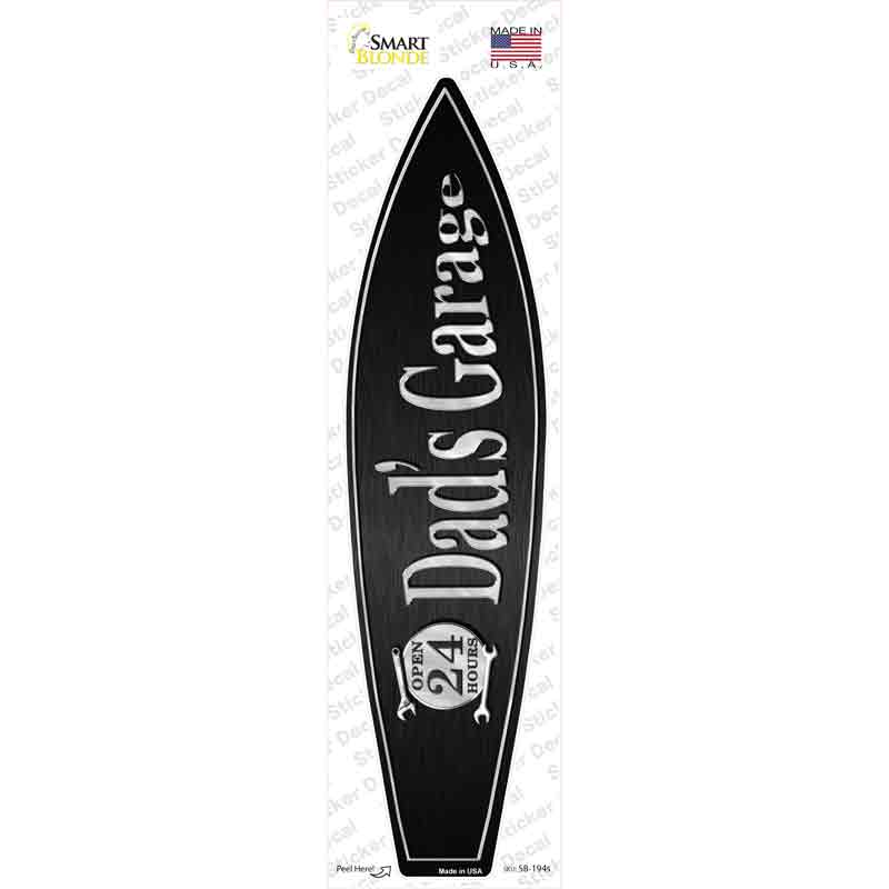 SB-194s-M Dads Garage Novelty Surfboard Sticker Decal - Medium
