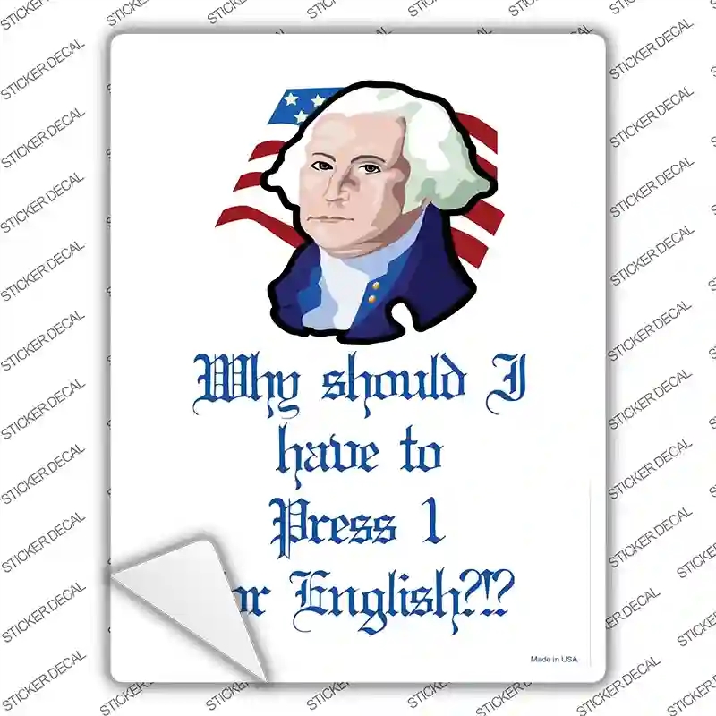 P-2005s-S Press 1 for English Novelty Rectangle Sticker Decal - Small