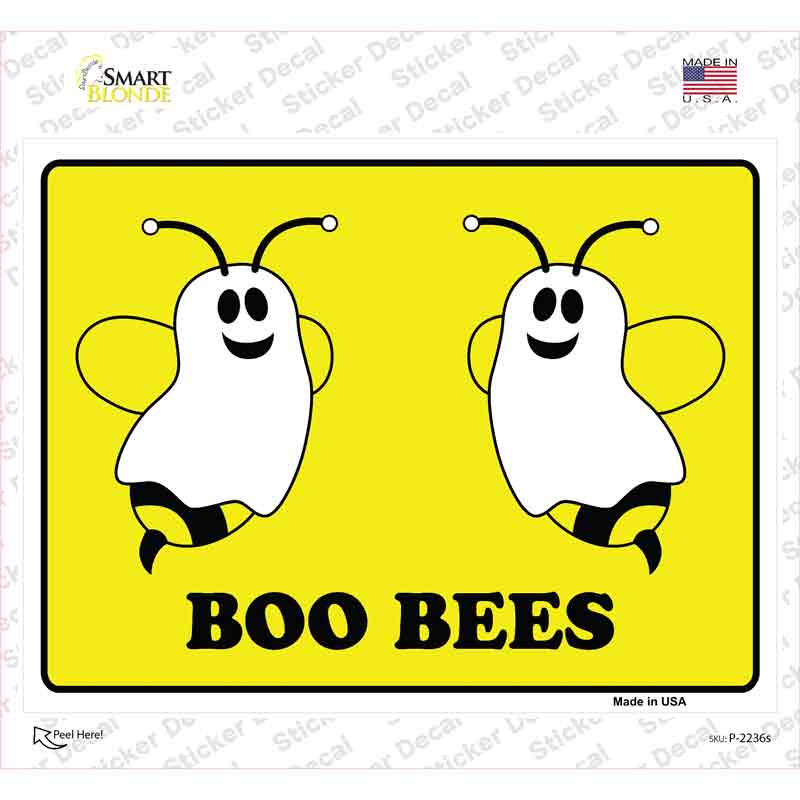P-2236s-M Boo Bees Novelty Rectangle Sticker Decal - Medium