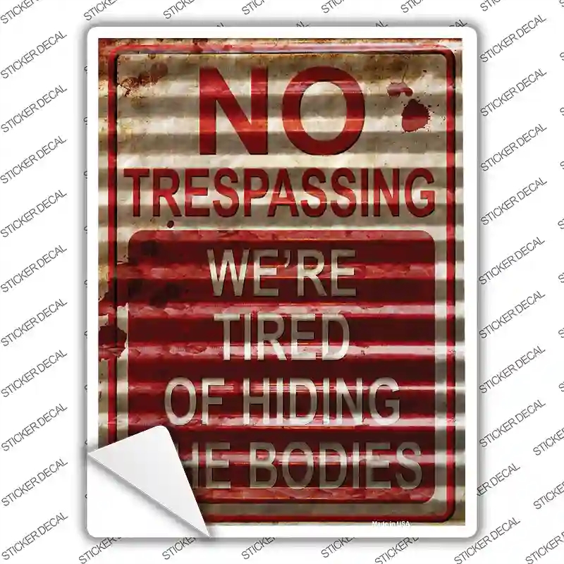 P-2314s-S No Trespassing Novelty Rectangle Sticker Decal - Small