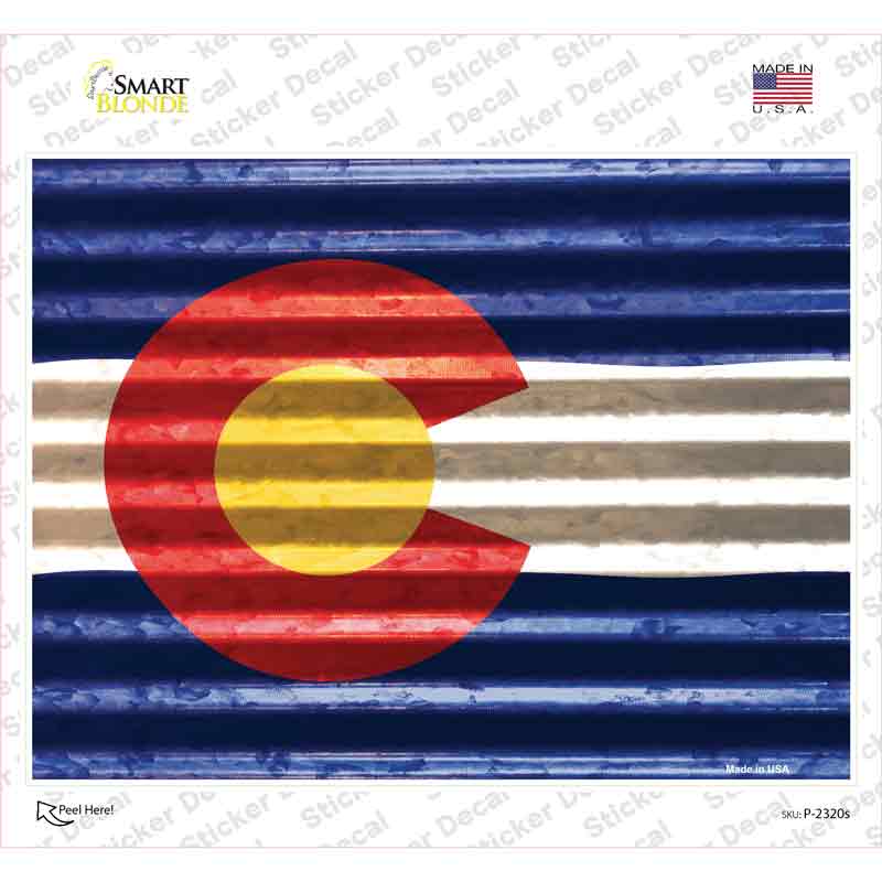 P-2320s-M Colorado Flag Novelty Rectangle Sticker Decal - Medium