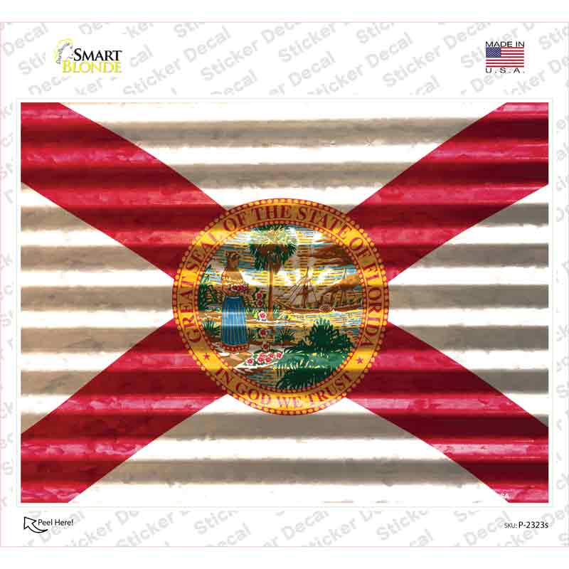 P-2323s-M Florida Flag Novelty Rectangle Sticker Decal - Medium