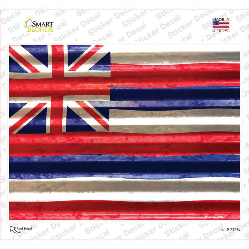 P-2325s-M Hawaii Flag Novelty Rectangle Sticker Decal - Medium