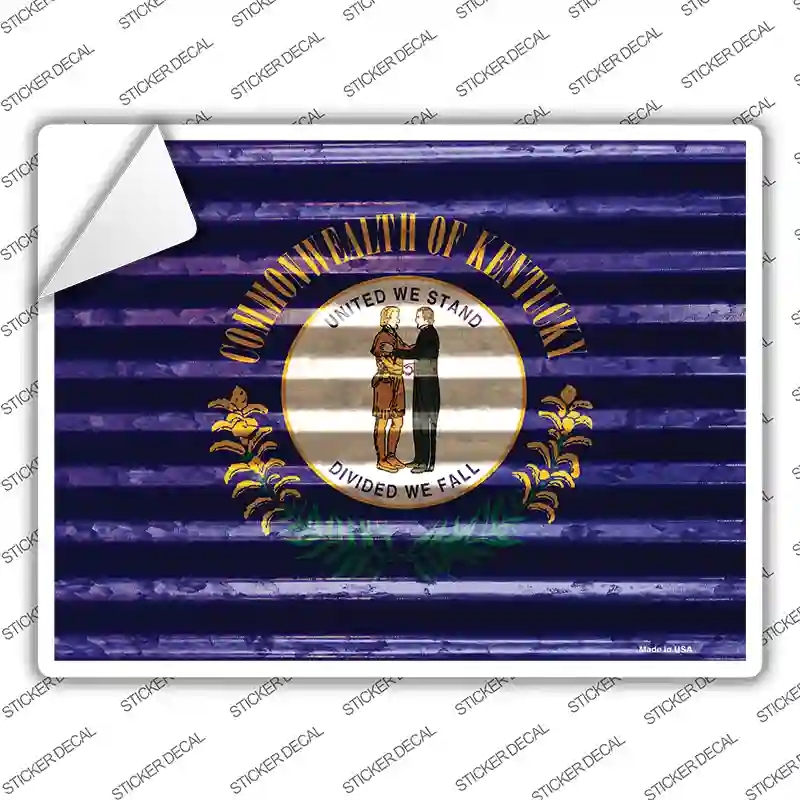 P-2331s-S Kentucky Flag Novelty Rectangle Sticker Decal - Small