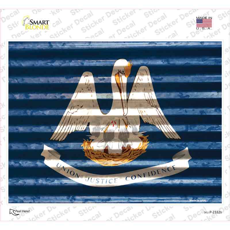 P-2332s-M Louisiana Flag Novelty Rectangle Sticker Decal - Medium