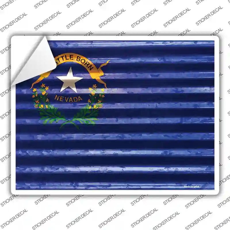 P-2342s-S Nevada Flag Novelty Rectangle Sticker Decal - Small
