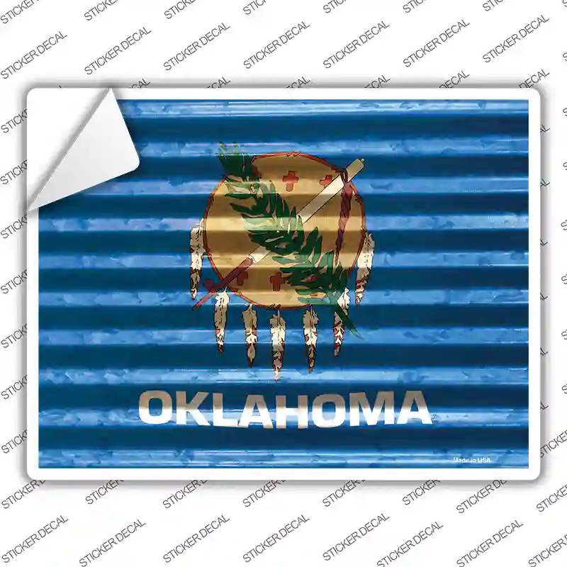 P-2350s-L Oklahoma Flag Novelty Rectangle Sticker Decal - Large