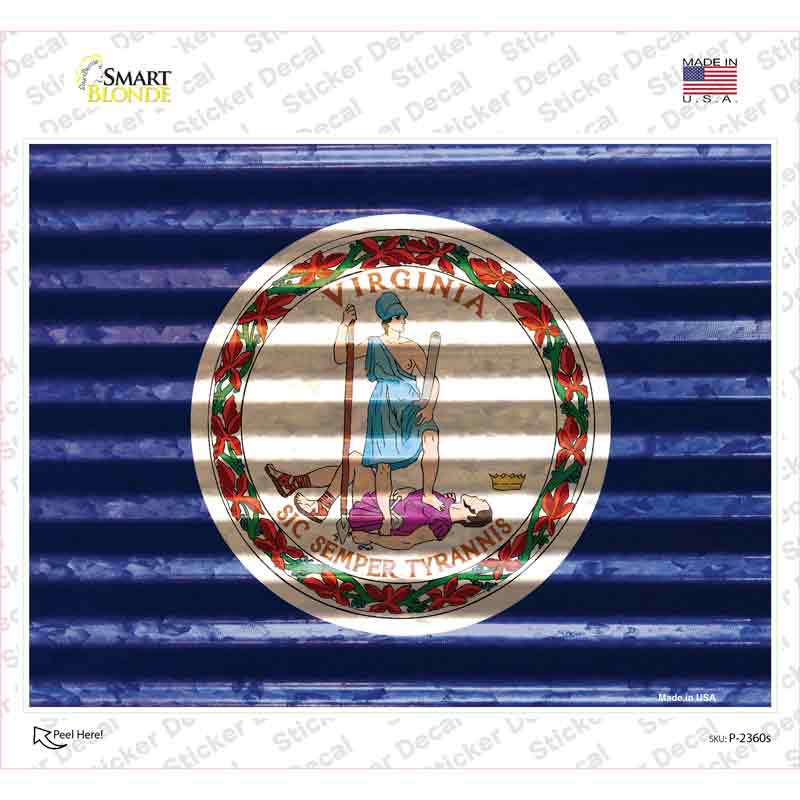 P-2360s-M Virginia Flag Novelty Rectangle Sticker Decal - Medium