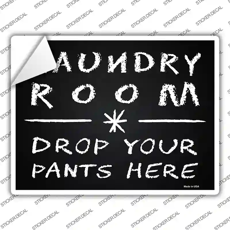 P-2392s-L Laundry Room Novelty Rectangle Sticker Decal - Large
