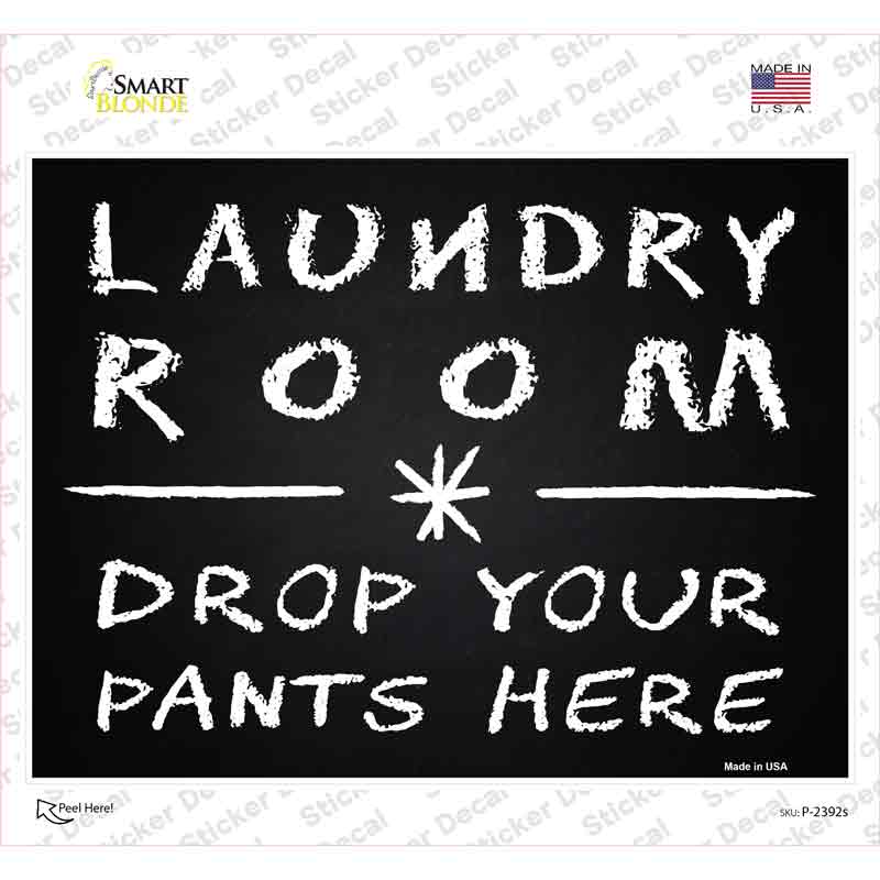 P-2392s-M Laundry Room Novelty Rectangle Sticker Decal - Medium