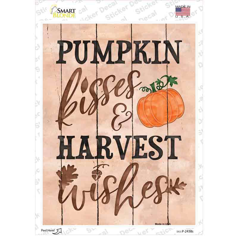 P-2438s-M Kisses & Wishes Novelty Rectangle Sticker Decal - Medium