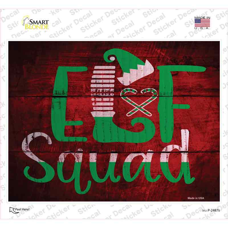 P-2487s-M Elf Squad Novelty Rectangle Sticker Decal - Medium