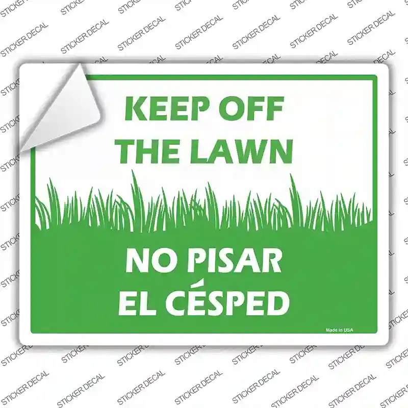 P-2613s-L Keep Off the Lawn Novelty Rectangle Sticker Decal - Large