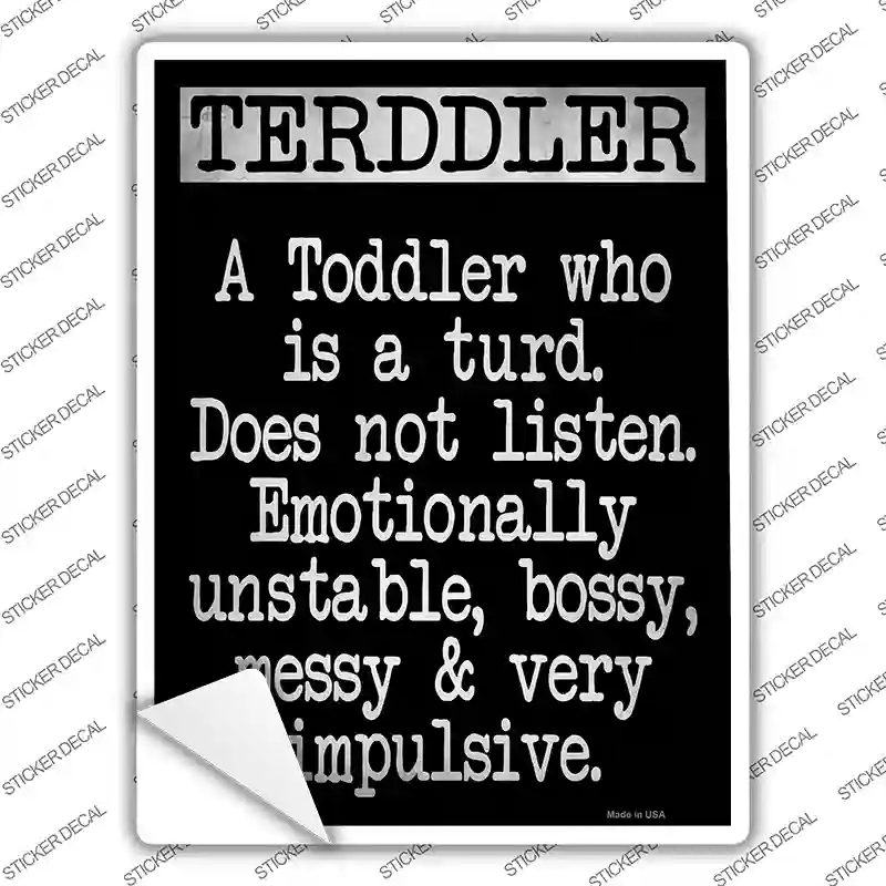 P-2765s-S Terddler Novelty Rectangle Sticker Decal - Small
