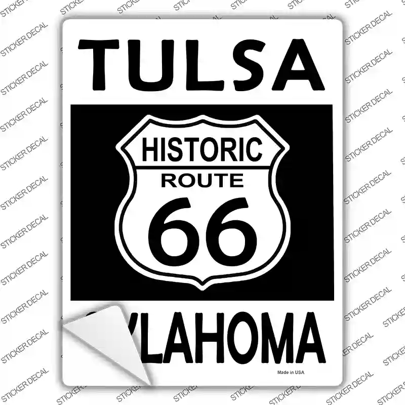 P-2783s-S Tulsa Oklahoma Historic Route 66 Novelty Rectangle Sticker Decal - Small